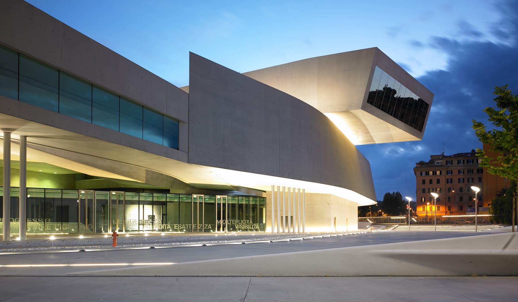 Architecture of the MAXXI museum in Rome